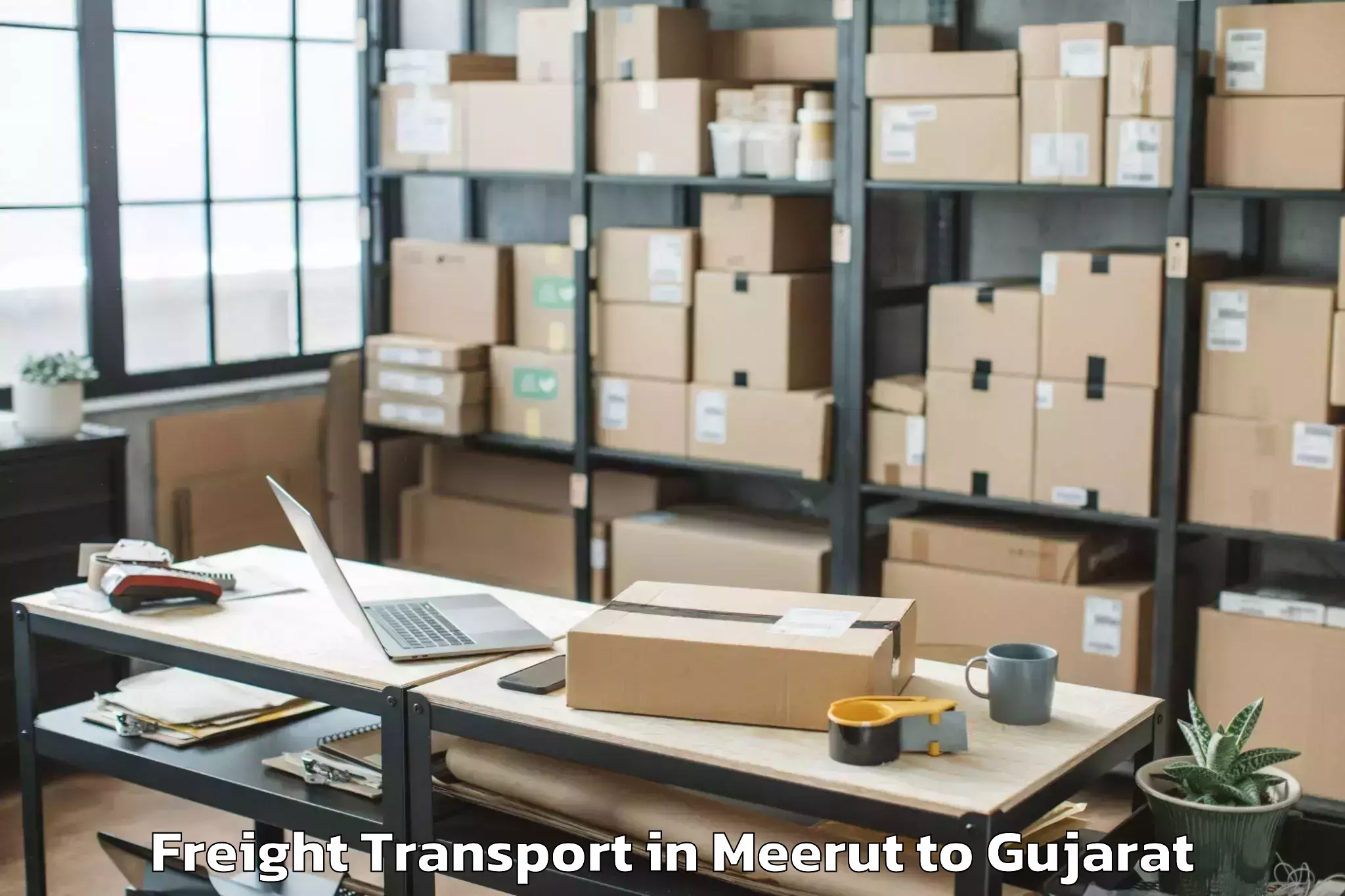 Comprehensive Meerut to Kalavad Freight Transport